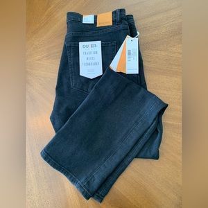 Duer Midweight Denim High Rise Straight - Aged Black -waist 32-inseam 27